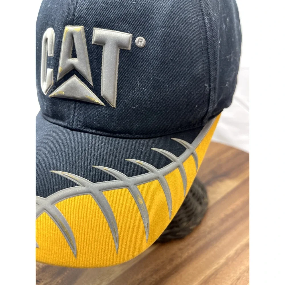 Caterpillar‎ Puffy CAT Logo Baseball Hat/Cap Adjustable Cotton Barb Wire Brim